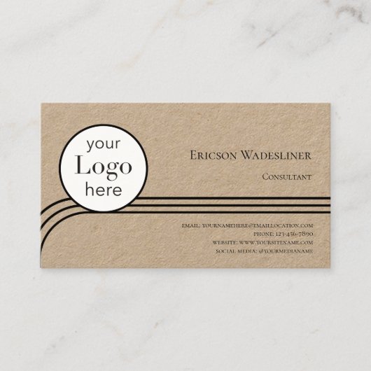 Logo Consultant Kraft Paper Business Card Visitenkarte (Vorderseite)