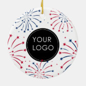 Logo Corporate Business Company 4. Juli hinzufügen Keramik Ornament (Hinten)