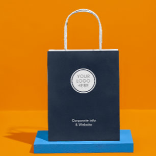 Logo Corporate Company Blue Minimalistisch Mittlere Geschenktüte