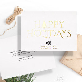 Logo Corporate EleganClean White Christmas Happy Folien Feiertagskarte