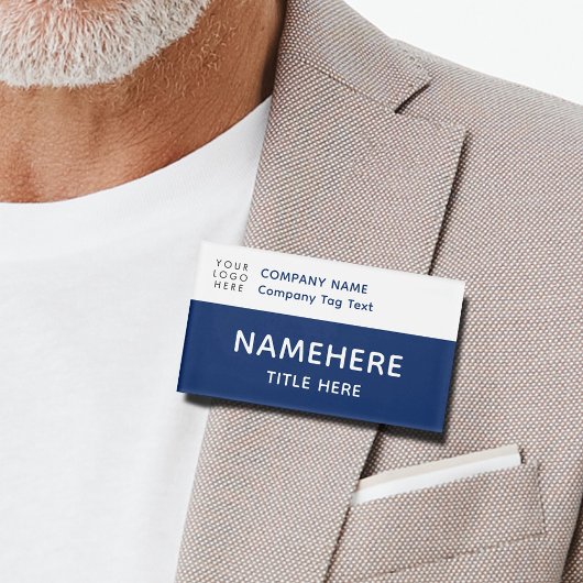 Logo Corporate Modern Simple Basic Navy Blue Title Namenschild