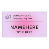 Logo Corporate Modern Simple Pink Aura Titel Namenschild (Vorderseite)