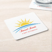 Logo-Coster für Sonnenuntergänge Rechteckiger Pappuntersetzer (angewinkelt)