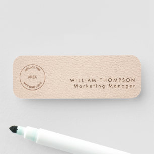 Logo-Cream-Imitate für den Mitarbeiternamen Leder Namensschild