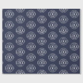 Logo "Custom Business"-Markenwerbung Navy Blue Geschenkpapier (Flach)