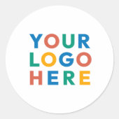 Logo "Custom Company Business" - Klassische Marken Runder Aufkleber (Vorderseite)