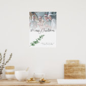 Logo Custom Foto Company Foliage Frohe Weihnachten Poster (Küche)