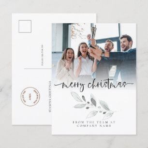 Logo Custom Foto Company Foliage Frohe Weihnachten Postkarte