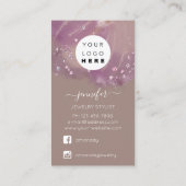 Logo Custom Jewelcard Social Crystals Florals Visitenkarte (Rückseite)
