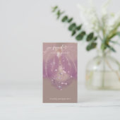 Logo Custom Jewelcard Social Crystals Florals Visitenkarte (Stehend Vorderseite)