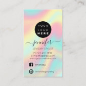 Logo Custom Jewelcard Social Holographic Visitenkarte (Rückseite)