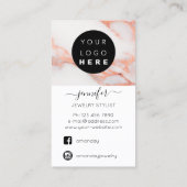 Logo Custom Jewelcard Social Media Abstrakt Visitenkarte (Rückseite)