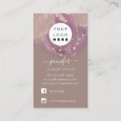 Logo Custom Jewelcard Social Media Floral Rose Visitenkarte (Rückseite)