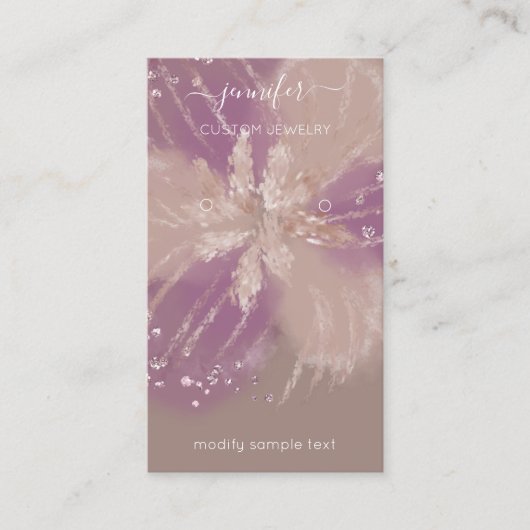 Logo Custom Jewelcard Social Media Floral Rose Visitenkarte (Vorderseite)