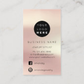 Logo Custom Jewelcard Social Media Rose Visitenkarte (Rückseite)