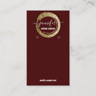 Logo Custom Jewele Social Media Burgundy Gold Visitenkarte