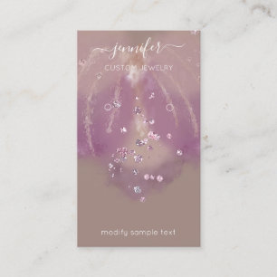 Logo Custom Juwelier Card Social Crystals Florals Visitenkarte