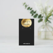 Logo Custom Juwelier Card Social Media Black Gold Visitenkarte (Stehend Vorderseite)