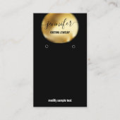 Logo Custom Juwelier Card Social Media Black Gold Visitenkarte (Vorderseite)