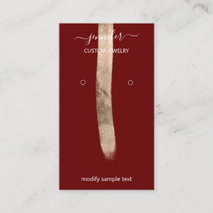 Logo Custom Juwelier Card Social Media Gold Maroon Visitenkarte