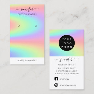Logo Custom Juwelier Card Social Media Holographic Visitenkarte