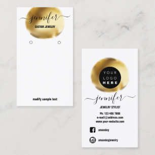 Logo Custom Juwelier Card Social Media White Golde Visitenkarte