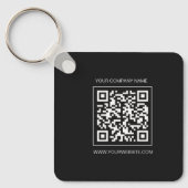 Logo, custom QR code text double sided black Schlüsselanhänger (Vorderseite)