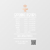 Logo "Custom QUEEN BEE White Business Open Hours" Fensteraufkleber (Blatt)