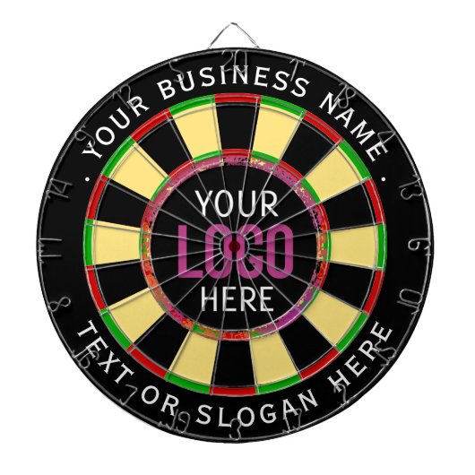 Logo & Custom Text Business Company  Dartscheibe (vorne)
