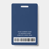 Logo dark blue faux golden wave employee name id ausweis (Rückseite)