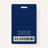 Logo dark blue faux golden wave employee name id ausweis (Rückseite)