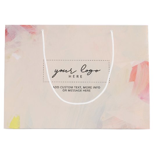 Logo der Abstrakten Kunsthalle Pink & Coral Große Geschenktüte (Vorderseite)