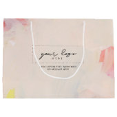 Logo der Abstrakten Kunsthalle Pink & Coral Große Geschenktüte (Rückseite)