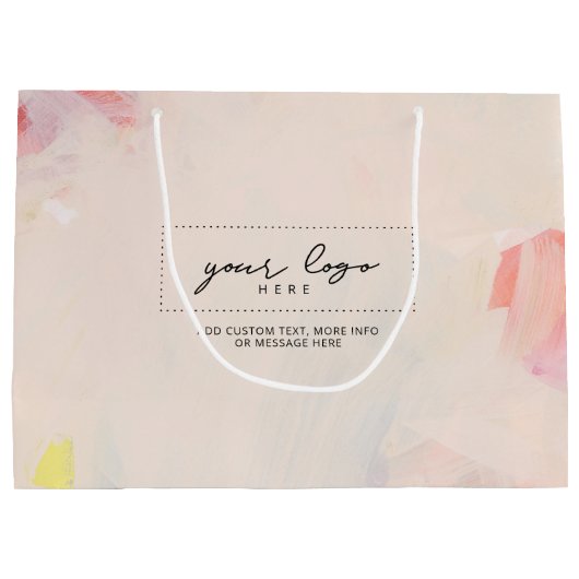 Logo der Abstrakten Kunsthalle Pink & Coral Große Geschenktüte (Rückseite)