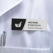 Logo der Apotheke Modernes Schwarzes Silber Namenschild