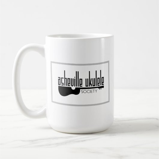 Logo der Asheville Ukulele Society Kaffeetasse (Links)