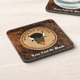Logo der Badass Bison Farm Getränkeuntersetzer