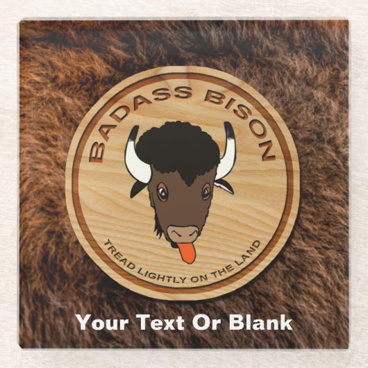 Logo der Badass Bison Farm Glasuntersetzer (Vorderseite)