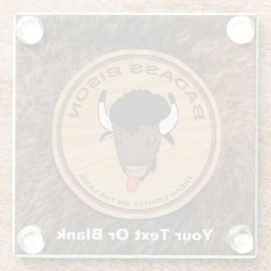 Logo der Badass Bison Farm Glasuntersetzer (Rückseite)