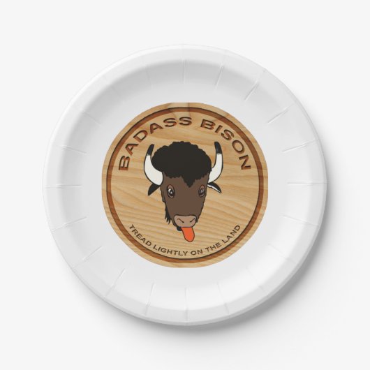 Logo der Badass Bison Farm Pappteller (Vorderseite)
