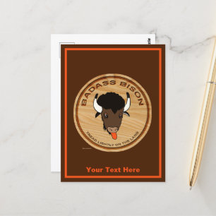 Logo der Badass Bison Farm Postkarte
