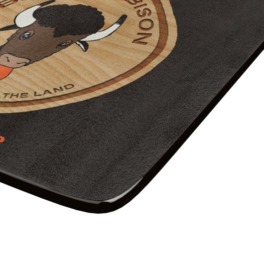 Logo der Badass Bison Farm Schneidebrett (Ecke)