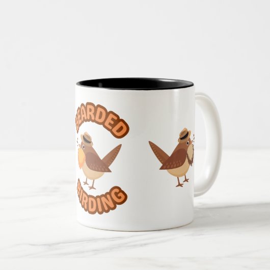 Logo der bärtigen Vogelbeobachtung und Bartvögel Zweifarbige Tasse (VorderseiteRechts)