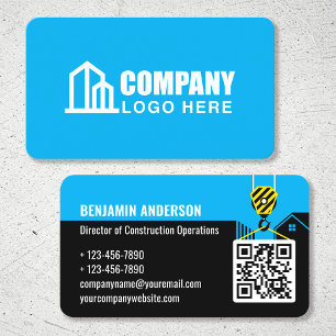 Logo der Baufirma QR Blue Visitenkarte
