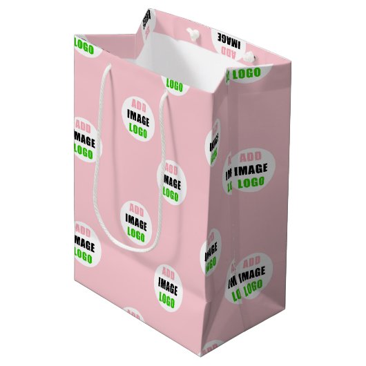 Logo der Beruflichen Editierfirma Pink Mittlere Geschenktüte (Vorderseite Schrägansicht)