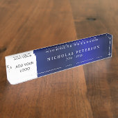 Logo der beruflichen Führungskraft Metallic Navy C Namensplakette (Seite)