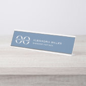 Logo der Blue Corporate Company "Mute Blue" Schreibtischnamensplakette (Vorderseite )