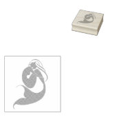 Logo der Blue Mermaid-Silhouette Gummistempel (Stempel)