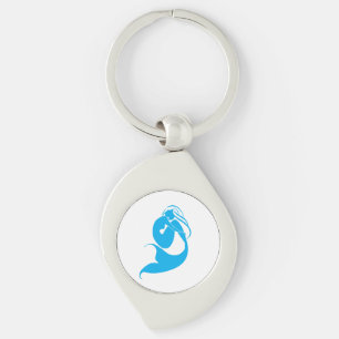 Logo der Blue Mermaid-Silhouette Schlüsselanhänger