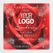 Logo der Blumenschrift Red Burgundy Product Packag Etiketten (Design 1)